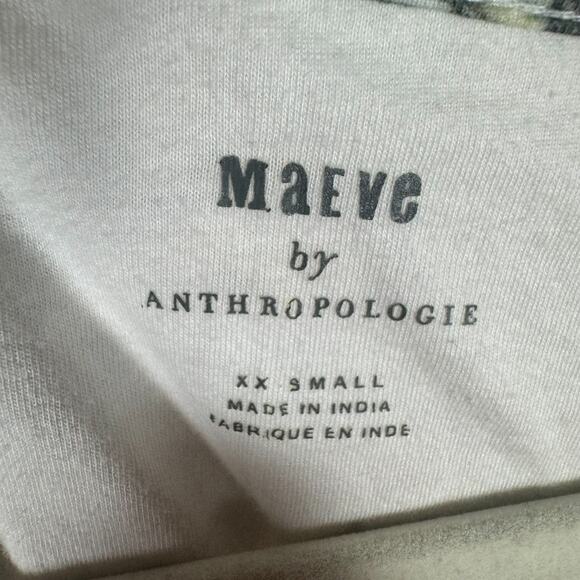 Anthropologie Maeve Top Womens XXS Birds Cropped Bubble Hem Dolman Sleeves Lined - Picture 4 of 5